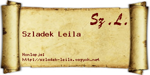 Szladek Leila névjegykártya